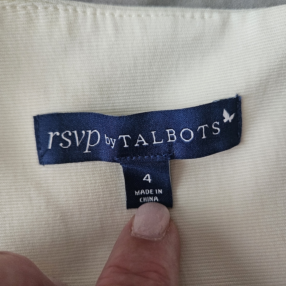 TALBOTS RSVP Beaded Floral Neckline White Sleeveless Top | SZ 4 - Picture 11 of 12